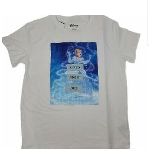 Disney Women's Cinderella Tshirt Large Juniors 11-13 White Girls Night Out New
